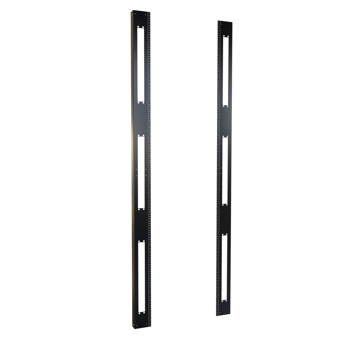Hammond H1TRR45U30BK 45U 10-32 Threaded 19" Mounting Rack Rails, Pair, 78.75" H, for 30" Wide Cabinets, 12-Gauge Steel, Black.