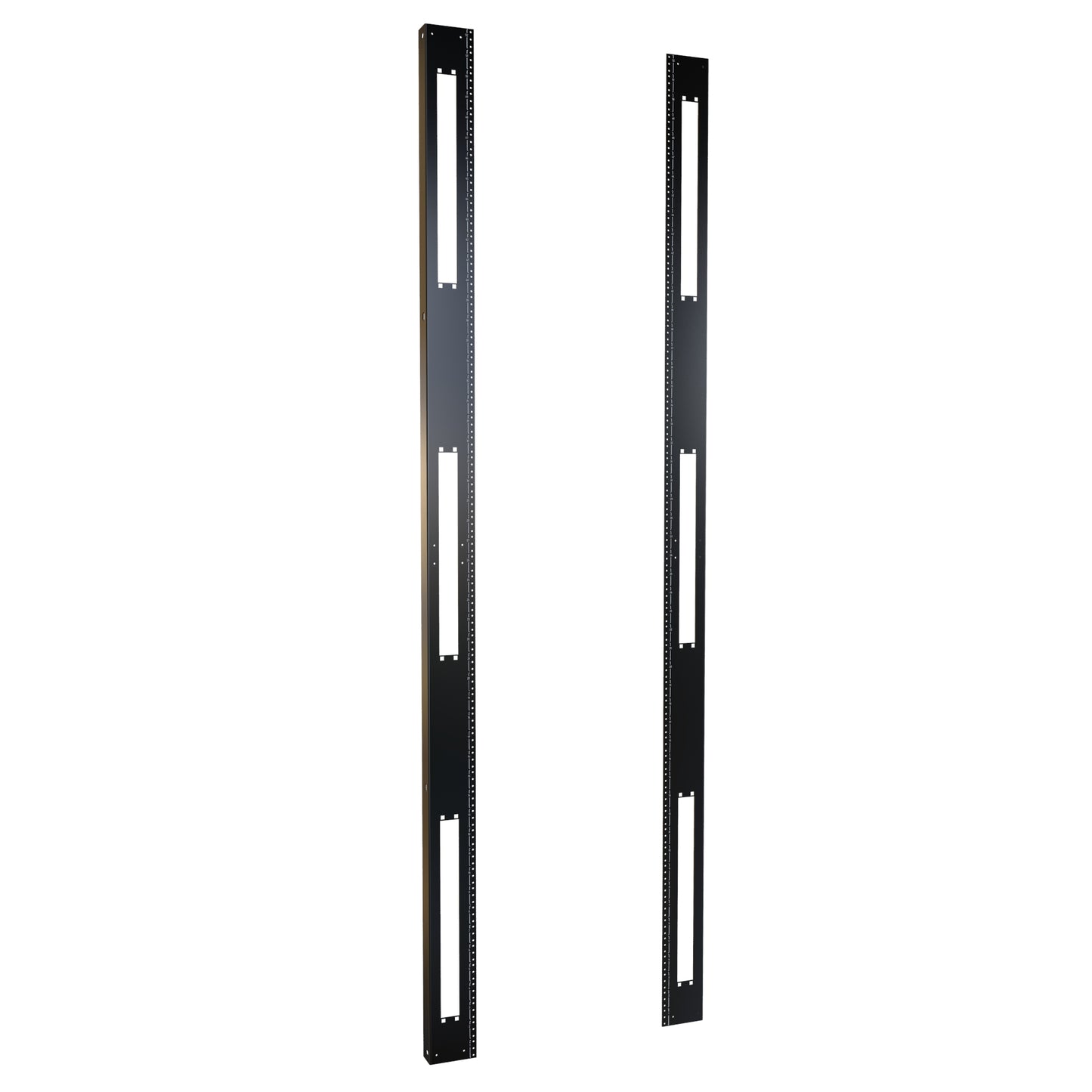 Hammond H1TRR52U30BK 52U 10-32 Threaded 19" Mounting Rack Rails, Pair, 91.00" H, for 30" Wide Cabinets, 12-Gauge Steel, Black.