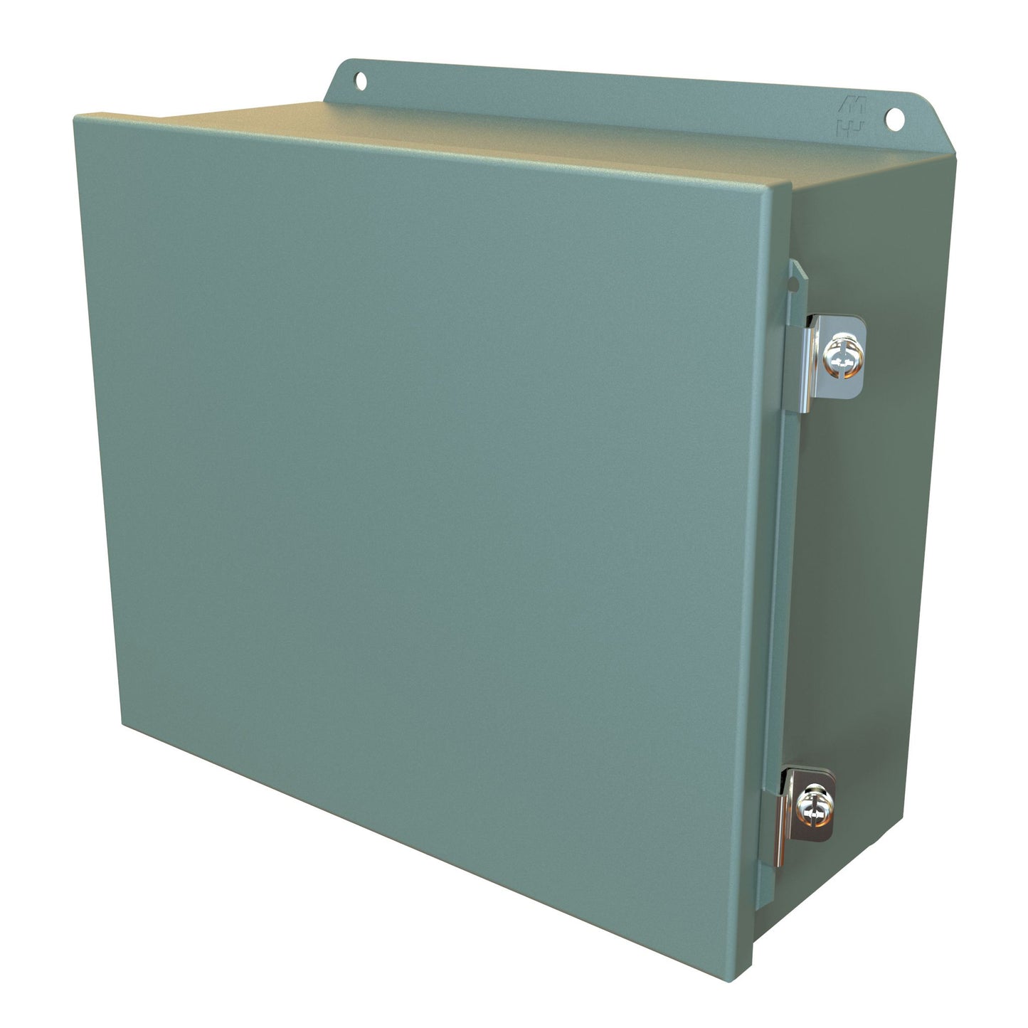 Hammond HJ10125HLP N4,12 J Mild Steel Junction Box, Continuous Hinge Door with Clamps - 10" x 12" x 5" - Gray