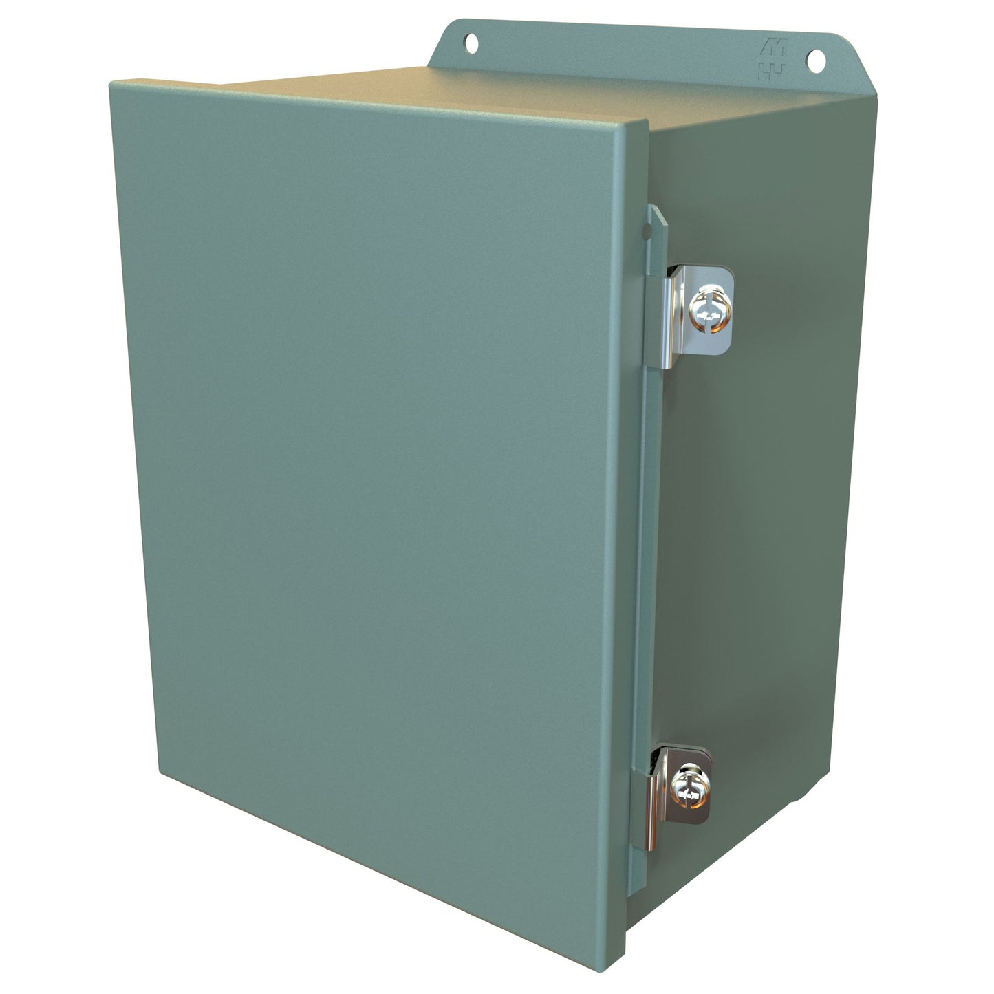 Hammond HJ1086HLP N4,12 J Mild Steel Junction Box, Continuous Hinge Door with Clamps - 10" x 8" x 6" - Gray