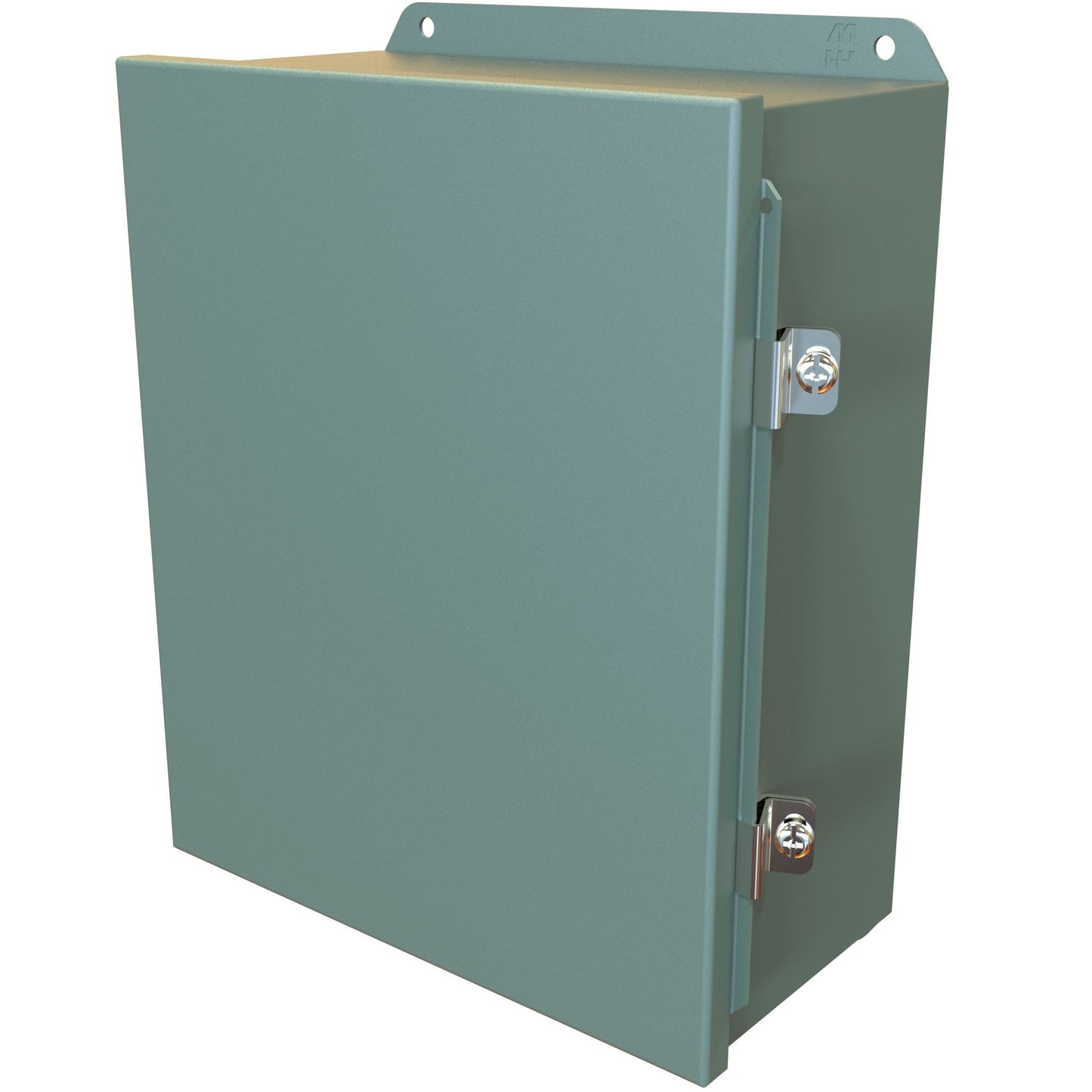 Hammond HJ12105HLP N4,12 J Mild Steel Junction Box, Continuous Hinge Door with Clamps - 12" x 10" x 5" - Gray