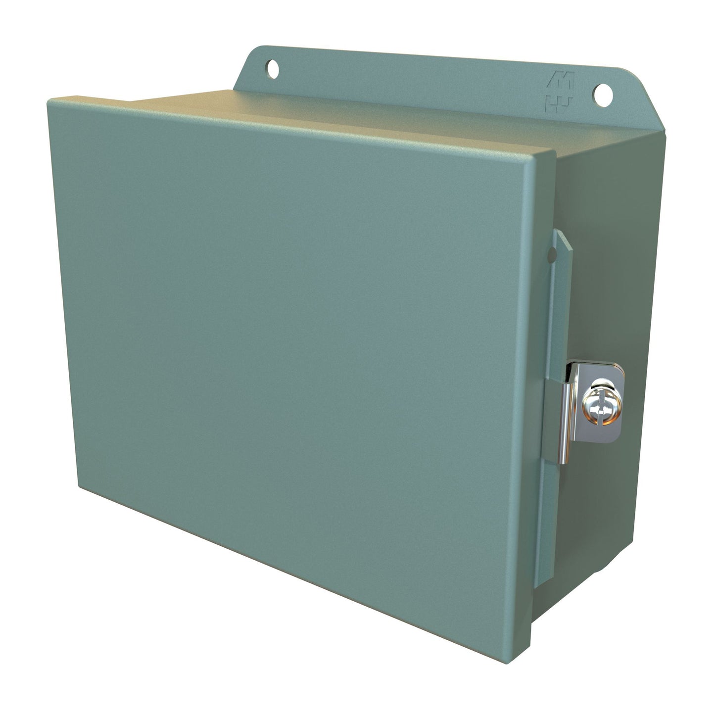 Hammond HJ683HLP N4,12 J Mild Steel Junction Box, Continuous Hinge Door with Clamps - 6" x 8" x 3.5" - Gray