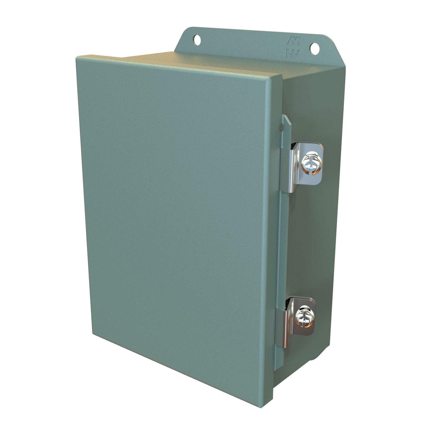 Hammond HJ863HLP N4,12 J Mild Steel Junction Box, Continuous Hinge Door with Clamps - 8" x 6" x 3.5" - Gray