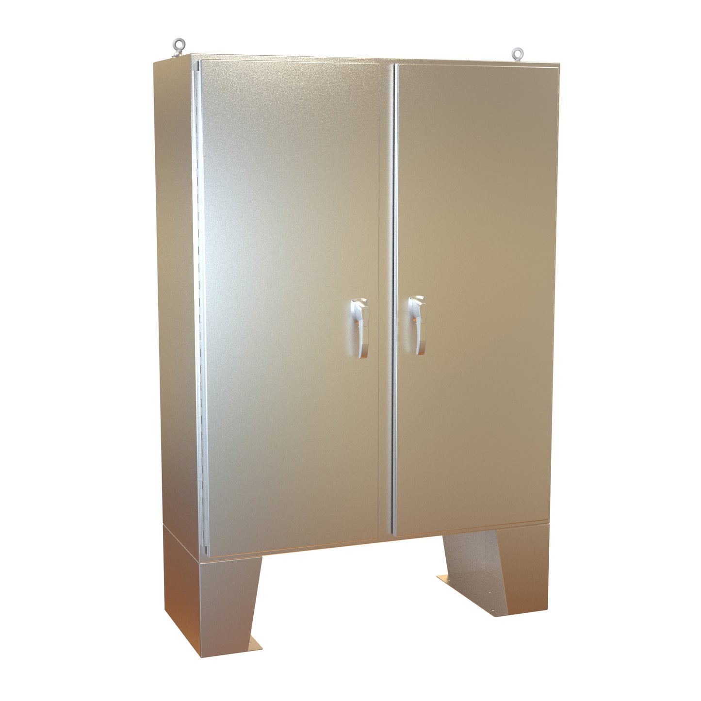 Hammond HN4FM604818S16 N4X 3-Pt Double Door Floormount Enclosure w/Panel - 60" x 48" x 18" - 316 Stainless Steel