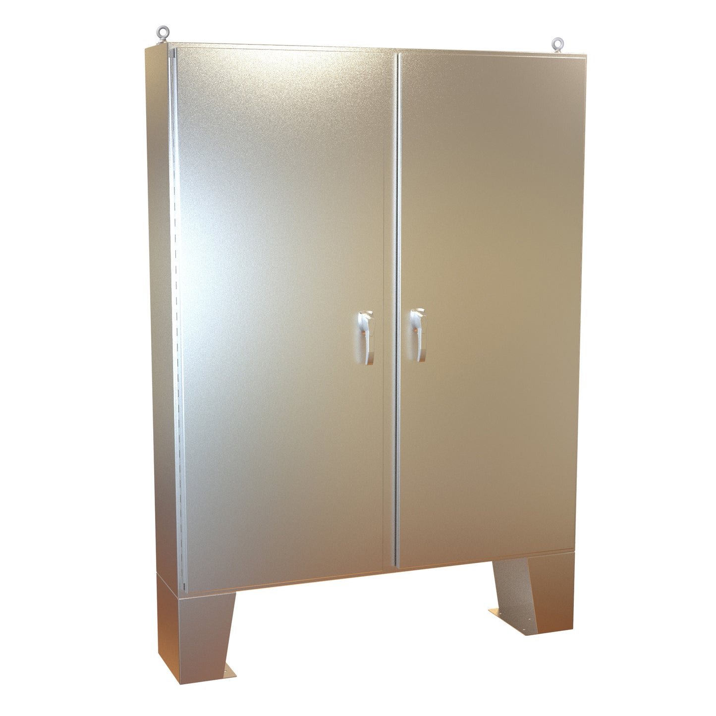 Hammond HN4FM726012SS N4X 3-Pt Double Door Floormount Enclosure w/Panel - 72" x 60" x 12" - 304 Stainless Steel