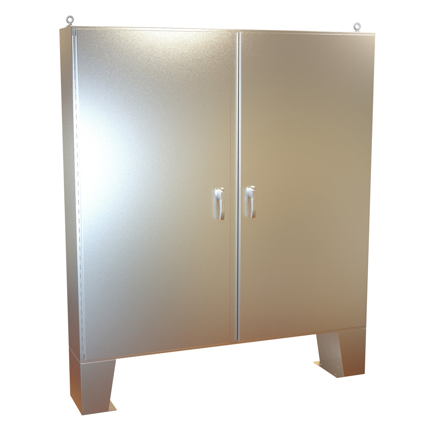 Hammond HN4FM727212S16 N4X 3-Pt Double Door Floormount Enclosure w/Panel - 72" x 72" x 12" - 316 Stainless Steel