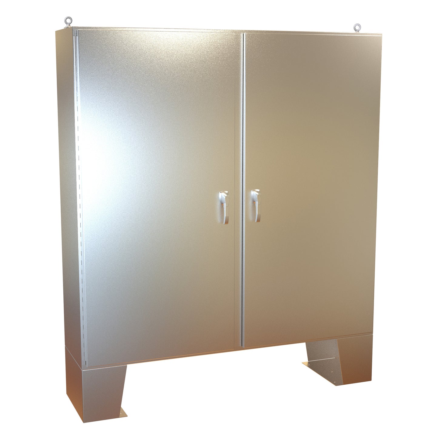 Hammond HN4FM727218S16 N4 3-Pt Double Door Floormount Enclosure w/Panel - 72" x 72" x 18" - 316SS