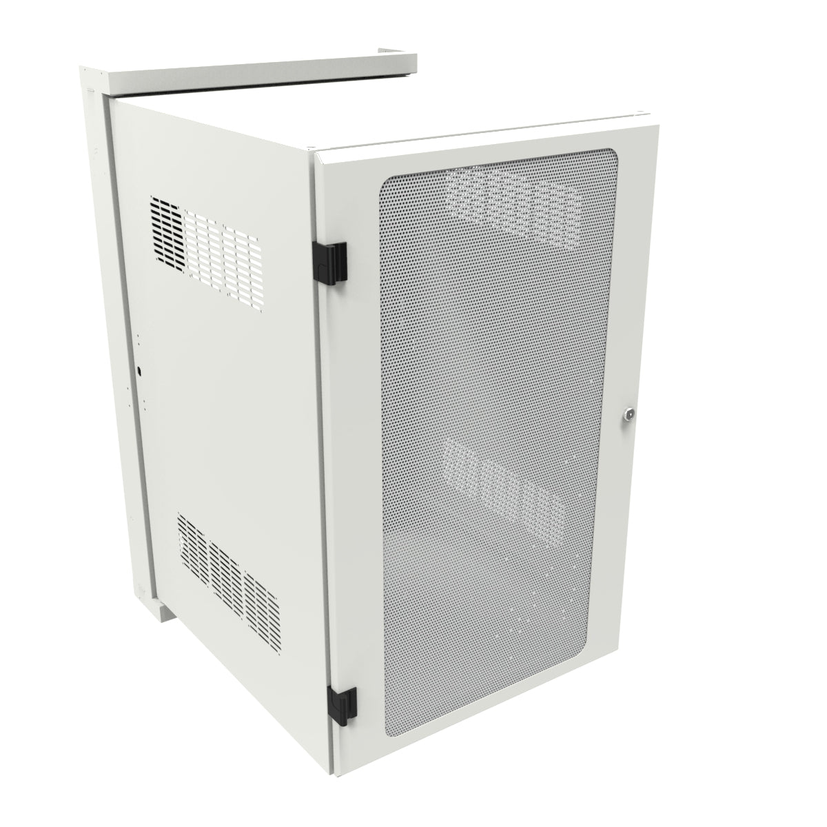 Hammond HWM2420U26WH 20U Swing-Out Wall-Mount Rack Cabinet with Vented Door, 350 lb Capacity, White, 41.75" H x 24.68" W x 31.18" D.