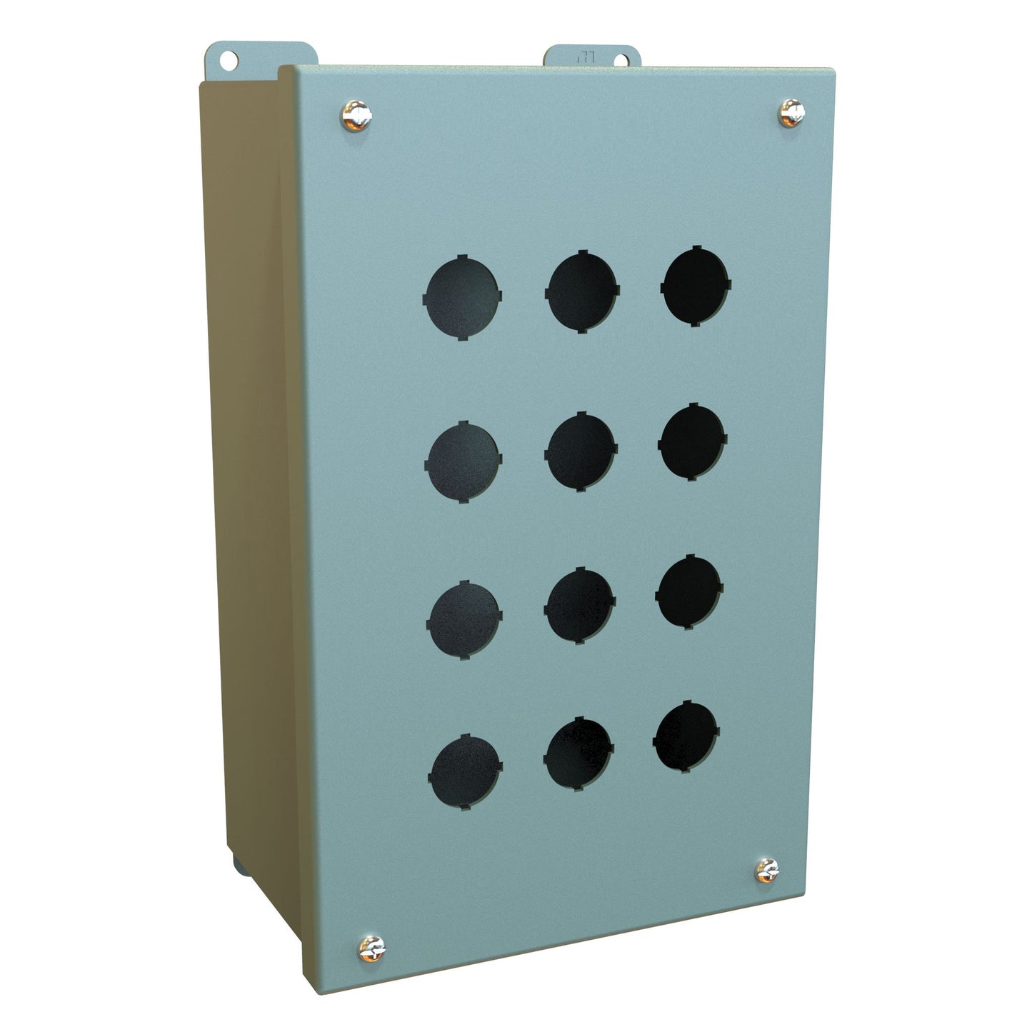 Hammond MPB12 Pushbutton Enclosure - 12 PB x 22.5mm - Steel/Gray (10.38" x 6.50" x 4.25")
