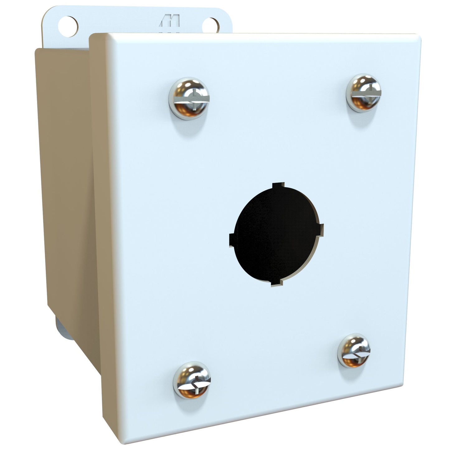 Hammond MPB1LG Pushbutton Enclosure - 1 PB x 22mm - Steel/Light Gray (3.25" x 2.75" x 3.50")
