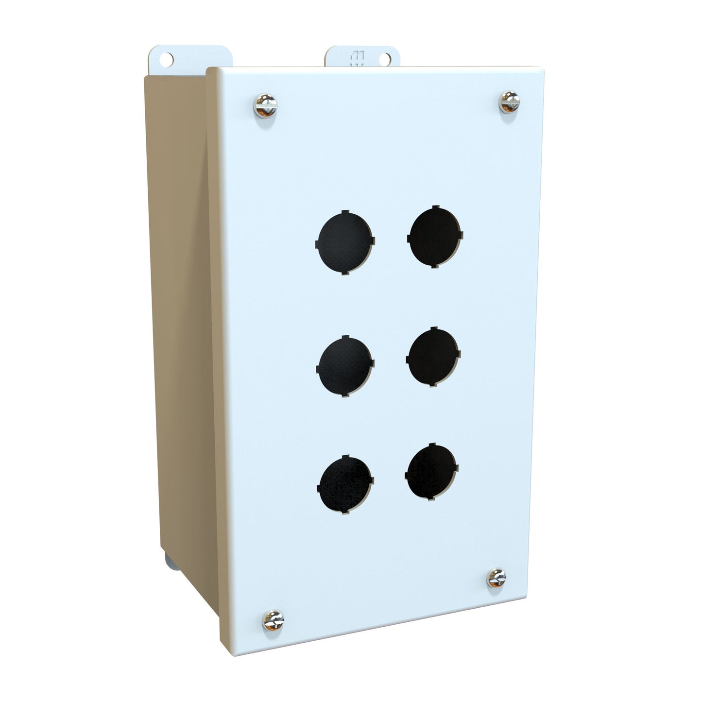 Hammond MPB6LG Pushbutton Enclosure - 6 PB x 22mm - Steel/Light Gray (8.50" x 5.00" x 4.25")