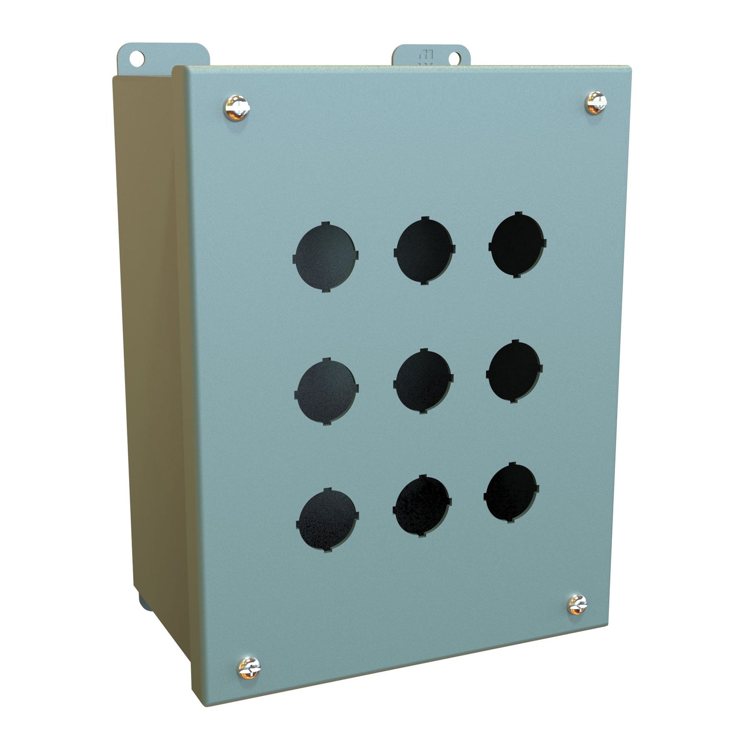 Hammond MPB9 Pushbutton Enclosure - 9 PB x 22.5mm - Steel/Gray (8.50" x 6.50" x 4.25")
