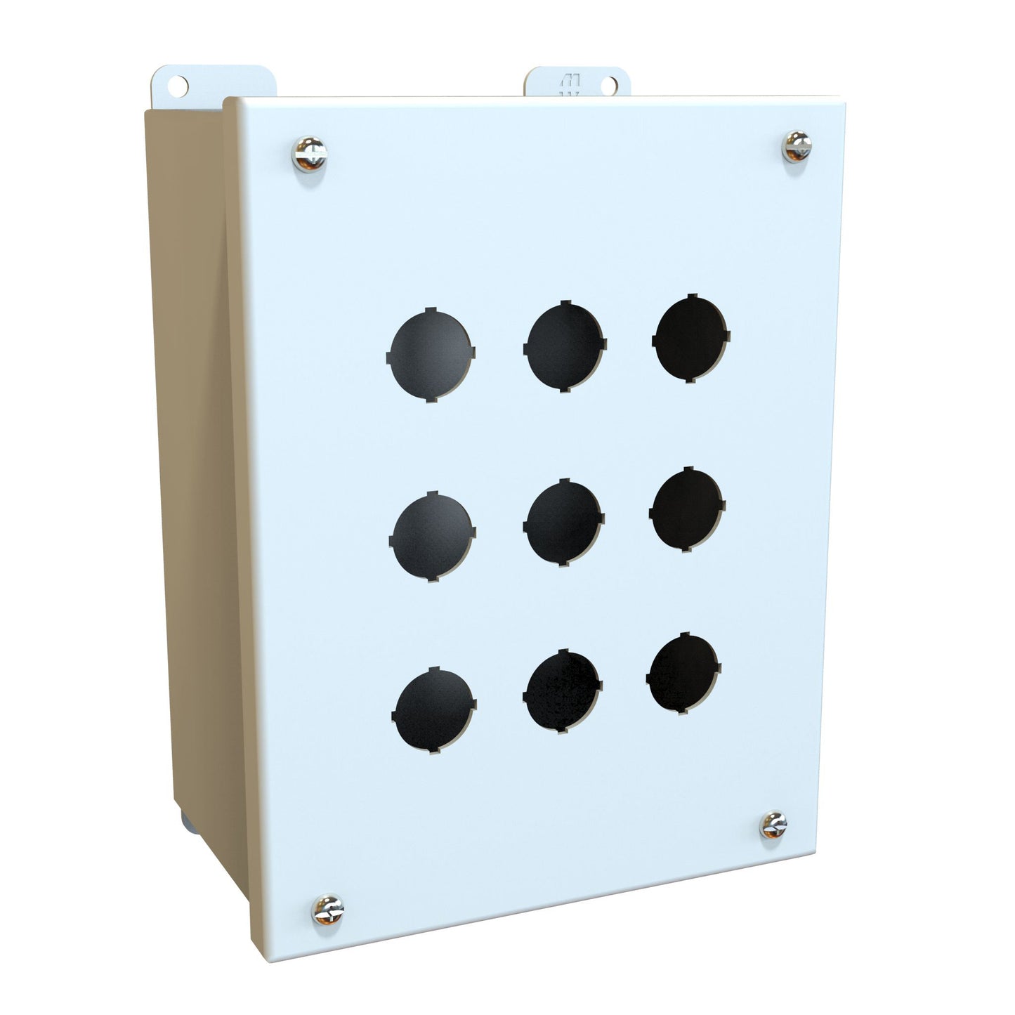 Hammond MPB9LG Pushbutton Enclosure - 9 PB x 22mm - Steel/Light Gray (8.50" x 6.50" x 4.25")