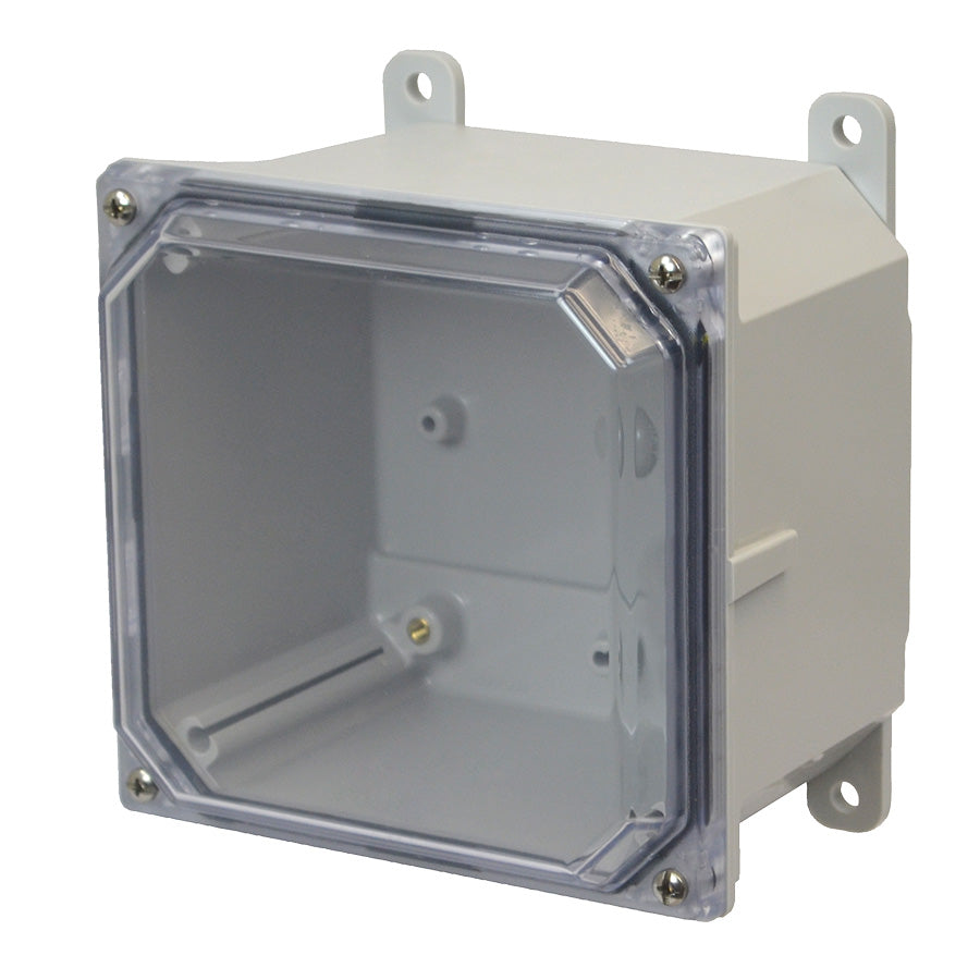 Hammond PCJ664CC Junction Box Polycarb 6" x 6" x 4" Lift-Off Screw Cover Clear w/Feet