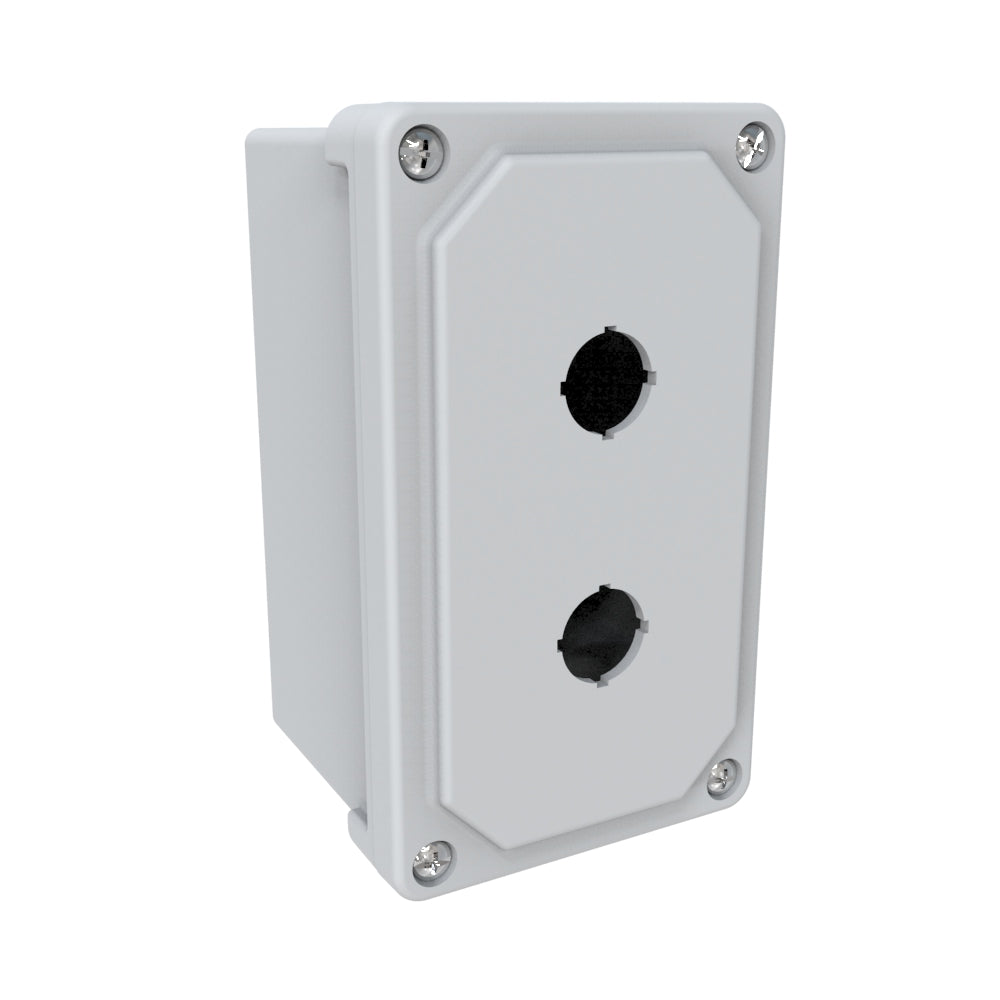Hammond PJ744P222 N4X Polyester Pushbutton Enclosure - 2x 22.5mm Hole 7" x 4" x 4"