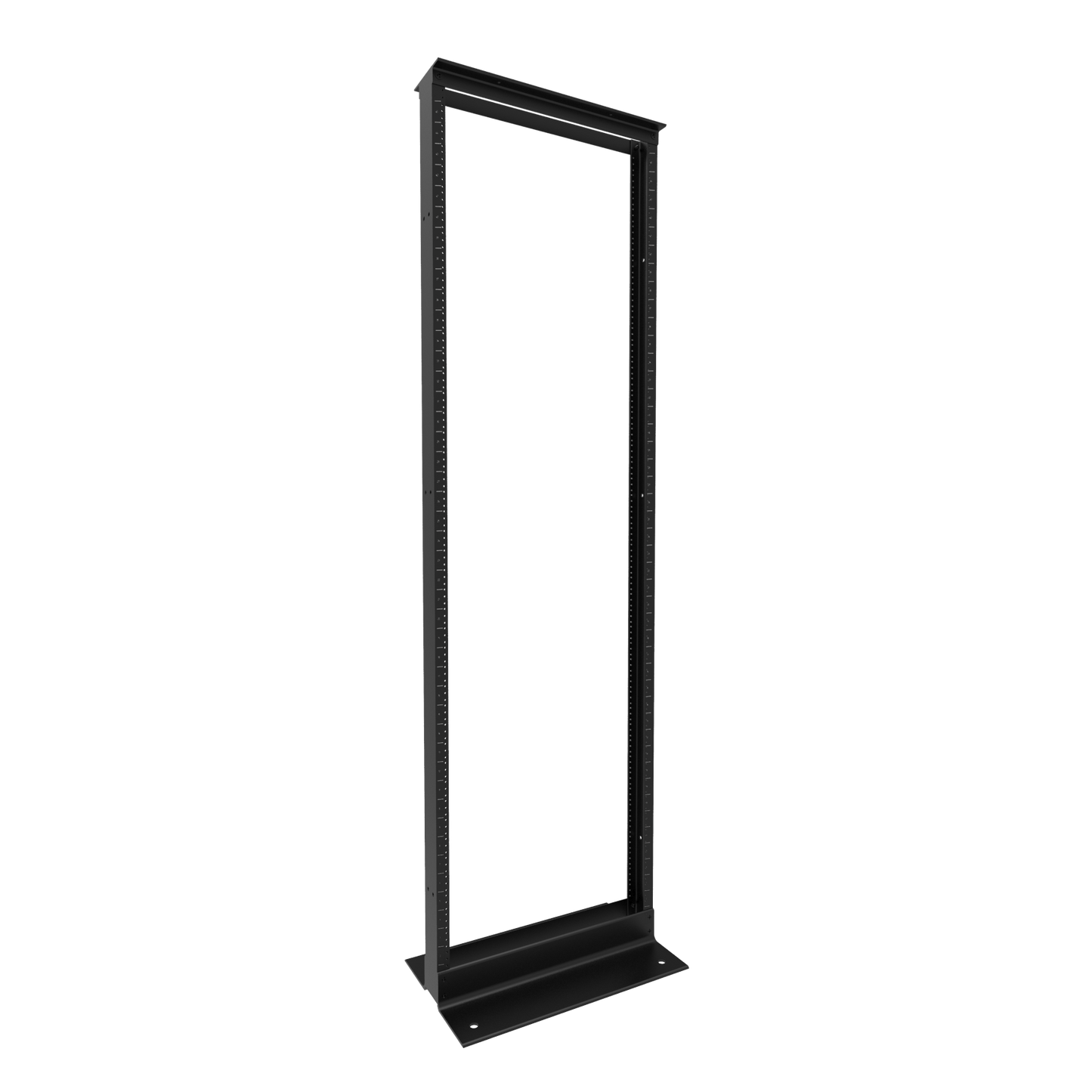 Hammond Rack Basics RB-2PA2345BK 23" 45U Aluminum 12-24 2-Post Rack, Black