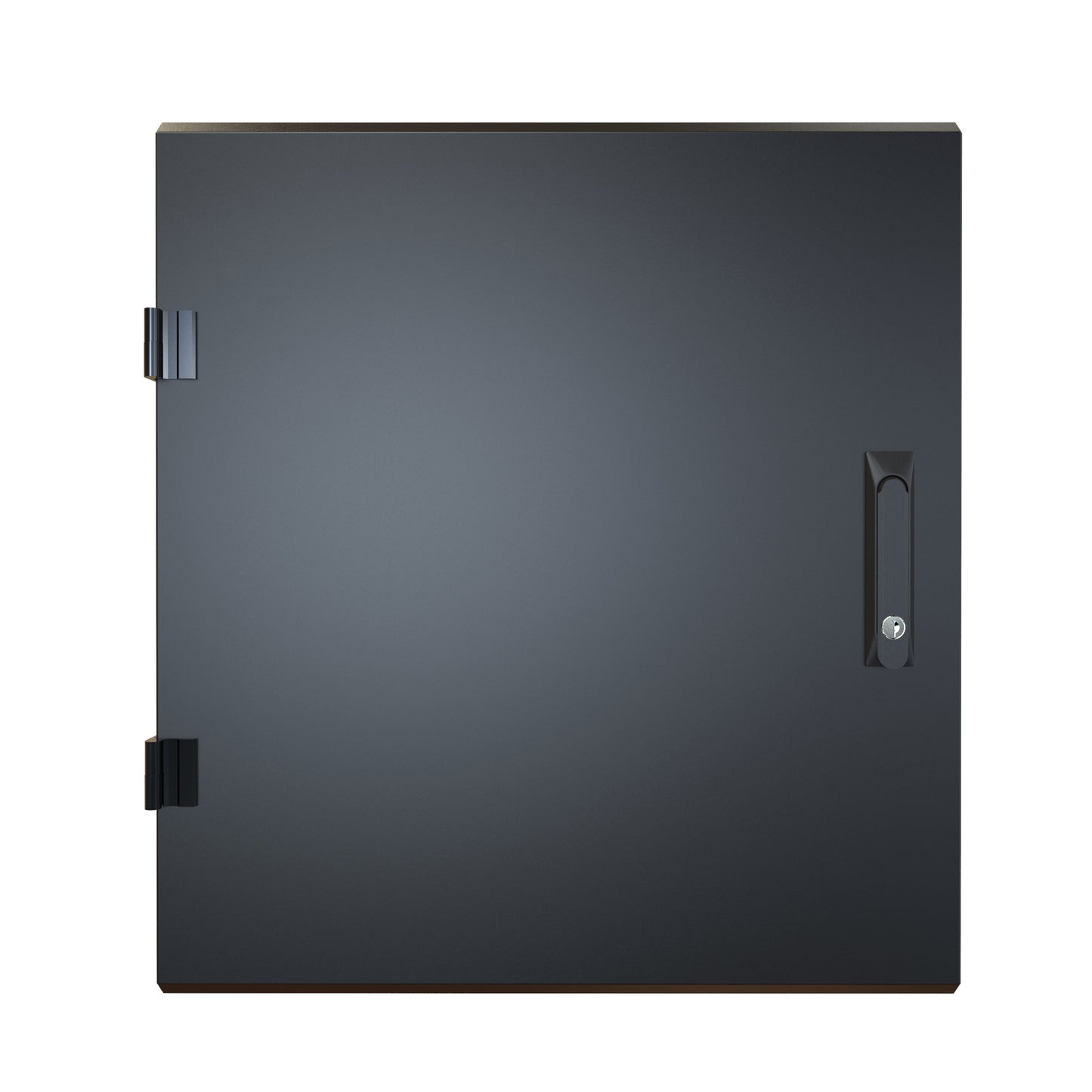 Hammond RCKSD12UBK1 Solid Locking Door for 12U RCK Cabinets, 16-Gauge Steel, Reversible Hinge, Lock/Keys, Black.