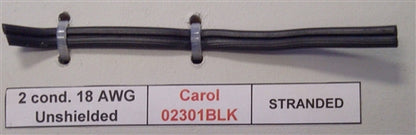 General Cable 18/2 Stranded Unshielded Black PVC FT2 300V 60C 02301BLK Carol Brand SPT-1 Lamp Cord (76M = Full Roll)
