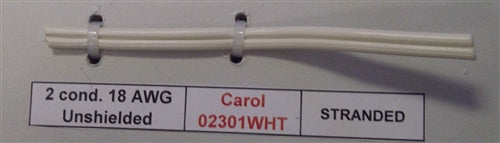 General Cable 18/2 Stranded Unshielded White PVC FT2 300V 60C 02301WHT Carol Brand SPT-1 Lamp Cord (76M = Full Roll)