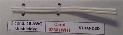 General Cable 18/2 Stranded Unshielded White PVC FT2 300V 60C 02301WHT Carol Brand SPT-1 Lamp Cord (76M = Full Roll)