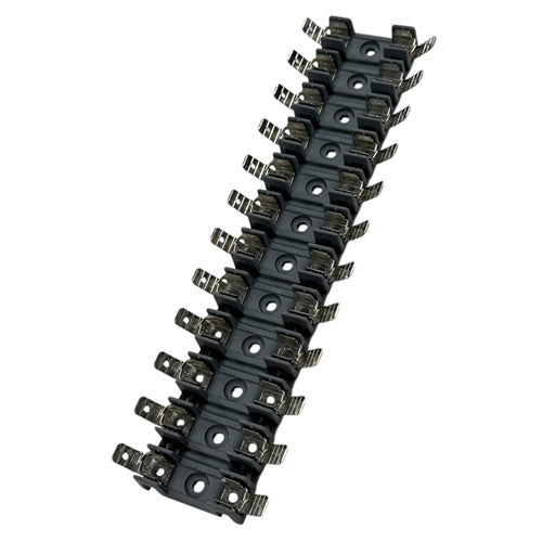 Littelfuse 03540812ZXGY 12 Pole Breakaway Fuse Block, CSA 20A 600VAC/VDC 85C, 1-1/4" Fuses, .250" Tabs, Gray