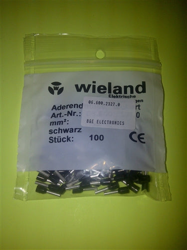 Wieland Ferrule 16AWG 1.5mm BLK (100 Pk) 06.600.2327.0