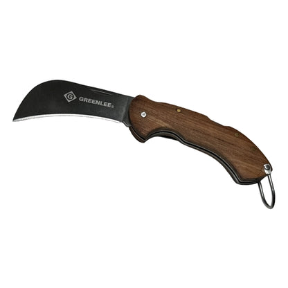 Greenlee 0652-28 Hawkbill Folding Pocket Knife with Stainless Steel Blade, Wood Handle ** No 'Old Timer' Logo **