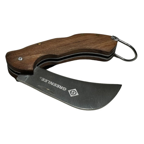 Greenlee 0652-28 Hawkbill Folding Pocket Knife with Stainless Steel Blade, Wood Handle ** No 'Old Timer' Logo **