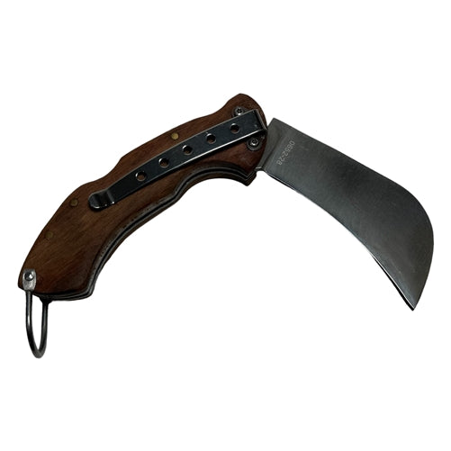 Greenlee 0652-28 Hawkbill Folding Pocket Knife with Stainless Steel Blade, Wood Handle ** No 'Old Timer' Logo **