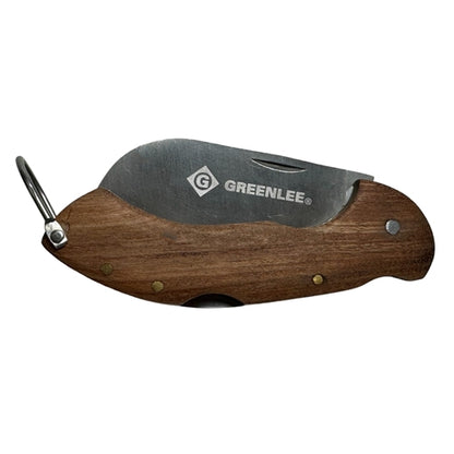 Greenlee 0652-28 Hawkbill Folding Pocket Knife with Stainless Steel Blade, Wood Handle ** No 'Old Timer' Logo **
