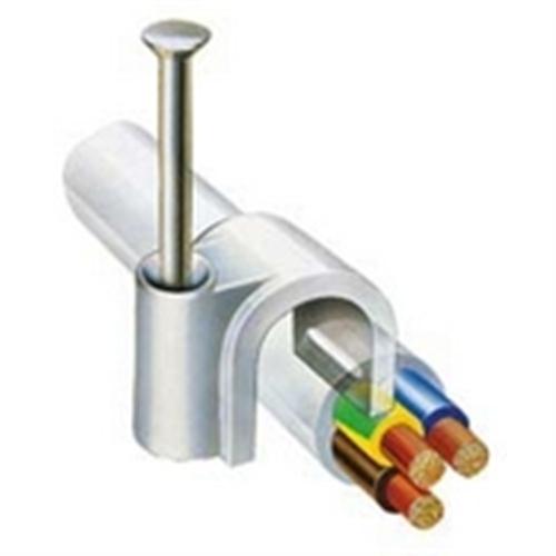 PICO 7605-0-C Black Cable Clamp Clip (7mm) with Nail, 100/Pack