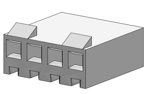 Molex 09-50-3041P KK .156" 4 Pin Terminal Housing with Locking Ramp