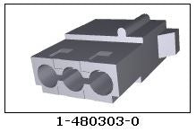 AMP TE 1-480303-0 Male 3 Pin Commercial MATE-N-LOK Connector Housing