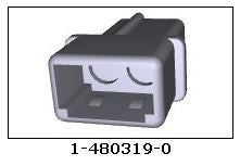 AMP TE 1-480319-0 Male 2 Pin Commercial MATE-N-LOK Connector Housing