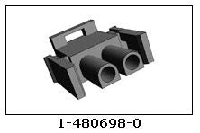 AMP TE 1-480698-0 Male 2 Pin Universal MATE-N-LOK Connector Housing