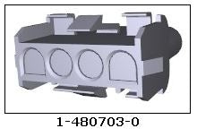 AMP TE 1-480703-0 Female 4 Pin Universal MATE-N-LOK Connector Housing