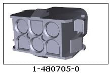 AMP TE 1-480705-0 Female 6 Pin Universal MATE-N-LOK Connector Housing