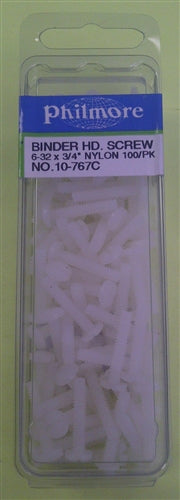 Philmore 10-767C 6-32 3/4" Nylon Binder Head Screw 100/Pack