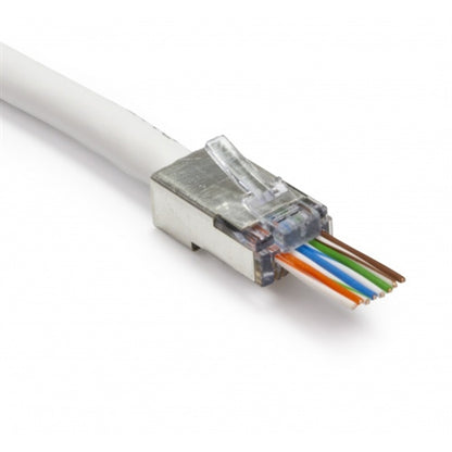 Platinum 100020C Shielded EZ-RJ45 Connector for Cat5e & Cat6 with Internal Ground, 50/Pack