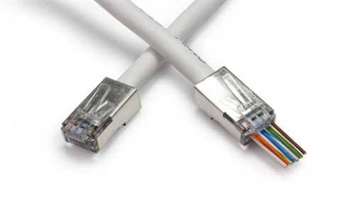 Platinum 100020C Shielded EZ-RJ45 Connector for Cat5e & Cat6 with Internal Ground, 50/Pack