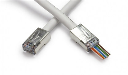 Platinum 100020C Shielded EZ-RJ45 Connector for Cat5e & Cat6 with Internal Ground, 50/Pack
