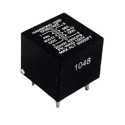 Hammond 102B Audio Transformer, Potted, Primary 50OHMS, Secondary 1500 Ohms