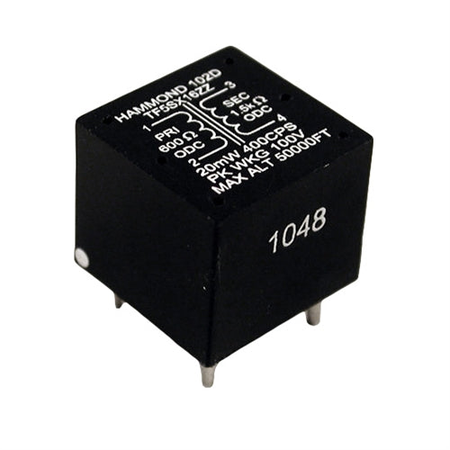 Hammond 102B Audio Transformer, Potted, Primary 50OHMS, Secondary 1500 Ohms