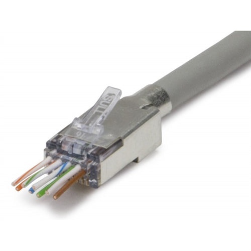 Platinum 105028 EZEX44 Shielded, External Ground, Cat6 Connector, 100/Pack