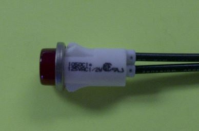 VCC 1050C1 Red Neon 125V Panel Mount Indicator Lamp, Hi-Hat, .500" Hole Diameter, Wire Leads, 105VAC to 125VAC