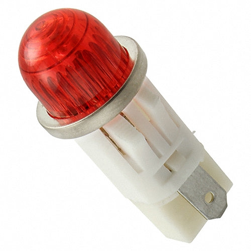 VCC 1050QA1 Red Neon 125V Panel Mount Indicator Lamp, Hi-Dome, .500" Hole Diameter, Tab Terminals, 105VAC to 125VAC