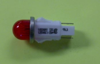VCC 1050QA1 Red Neon 125V Panel Mount Indicator Lamp, Hi-Dome, .500" Hole Diameter, Tab Terminals, 105VAC to 125VAC