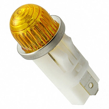 VCC 1050QA3 Amber Neon 125V Panel Mount Indicator Lamp, Hi-Dome, .500" Hole Diameter, Tab Terminals, 105VAC to 125VAC