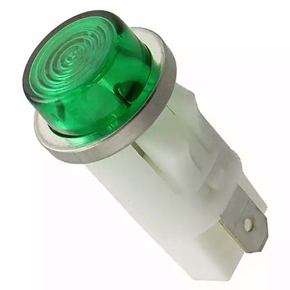VCC 1052QC5 Green Neon 125V Panel Mount Indicator Lamp, Hi-Hat, .500" Hole Diameter, Tab Terminals, 105VAC to 125VAC