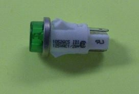 VCC 1052QC5 Green Neon 125V Panel Mount Indicator Lamp, Hi-Hat, .500" Hole Diameter, Tab Terminals, 105VAC to 125VAC